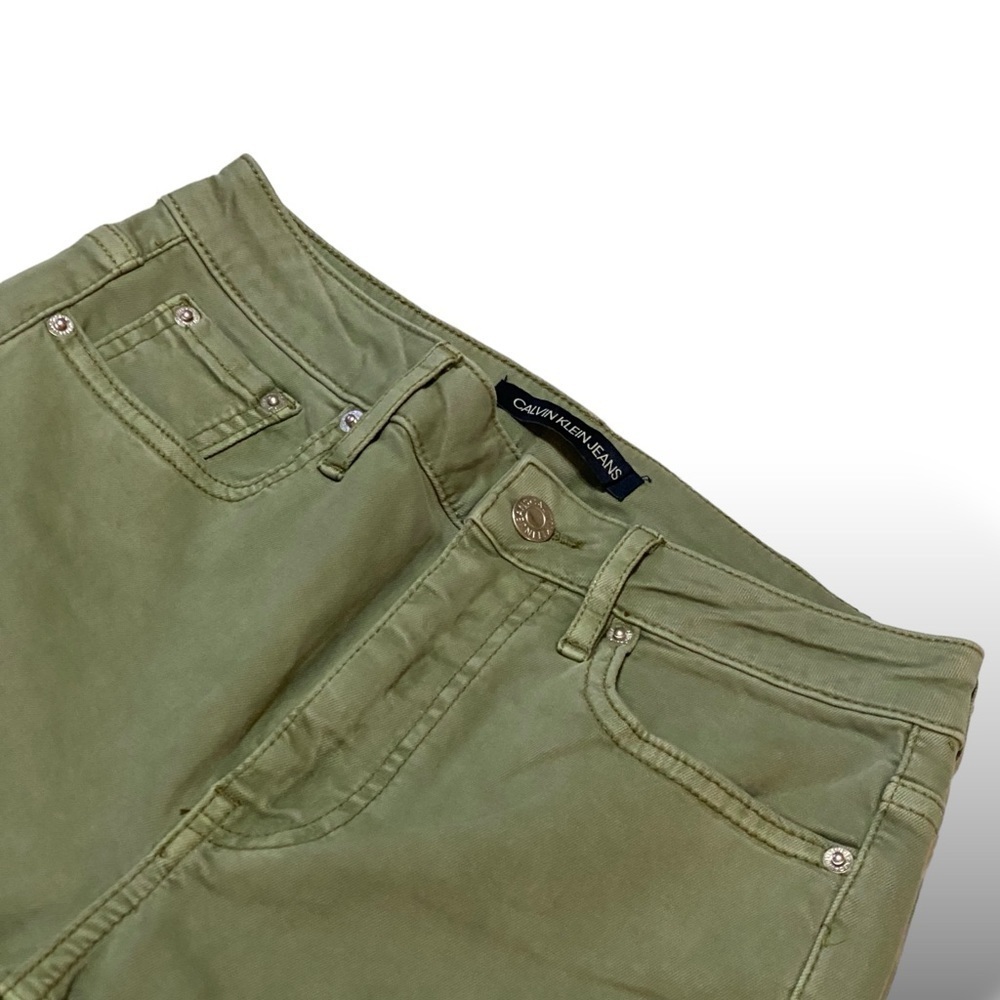 Calvin Klein Straight Skinny Contoured Jeans Size 2 Green High Rise Like… - Picture 11 of 15